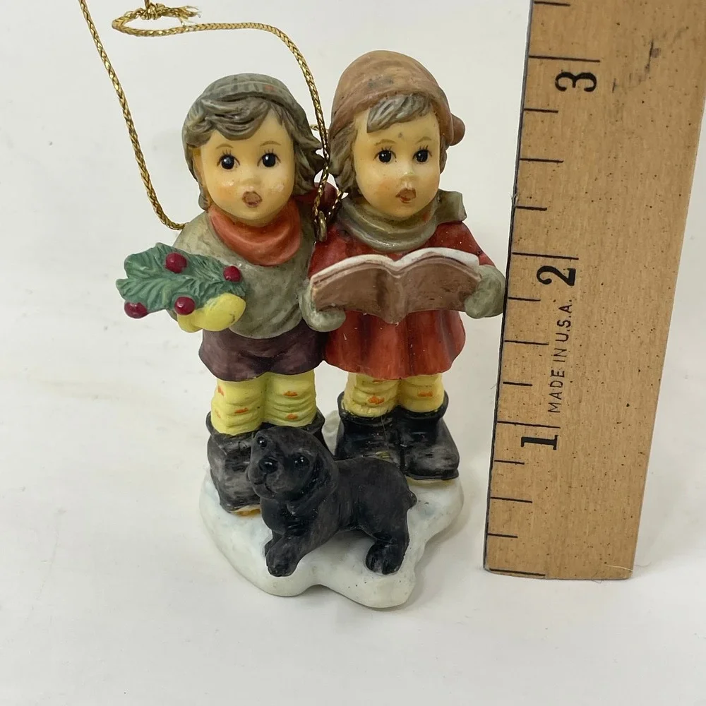 Goebel Hummel Christmas Ornament Carolers with Dog Porcelain Figurine 3 Inch